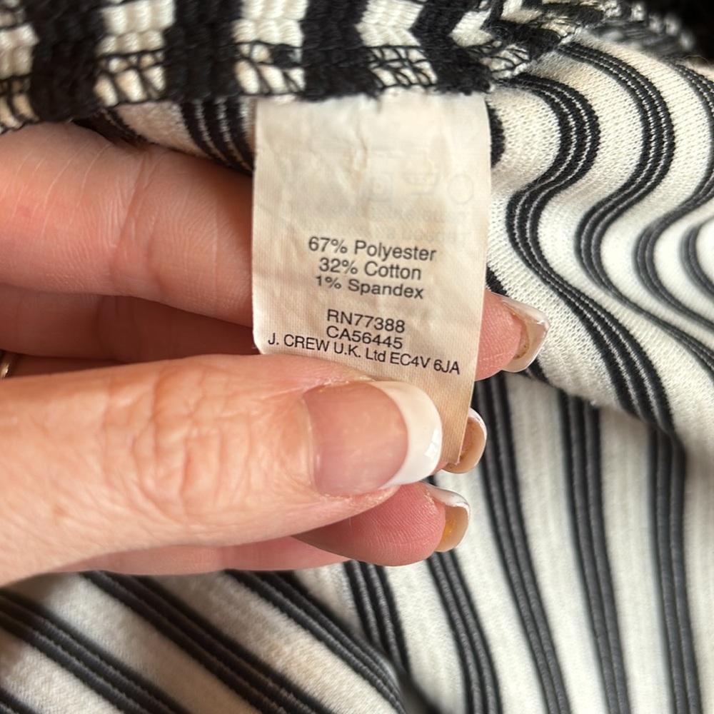 Madewell Black and White Stripe Scoop Neck Fit & Flare Short Sleeve Dress Size 6 - Picture 7 of 14